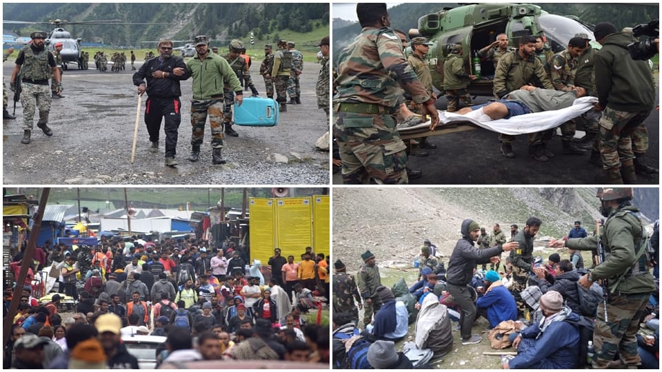 amarnath cloudburst after the incident of cloudburst the enthusiasm of the devotees remained intact