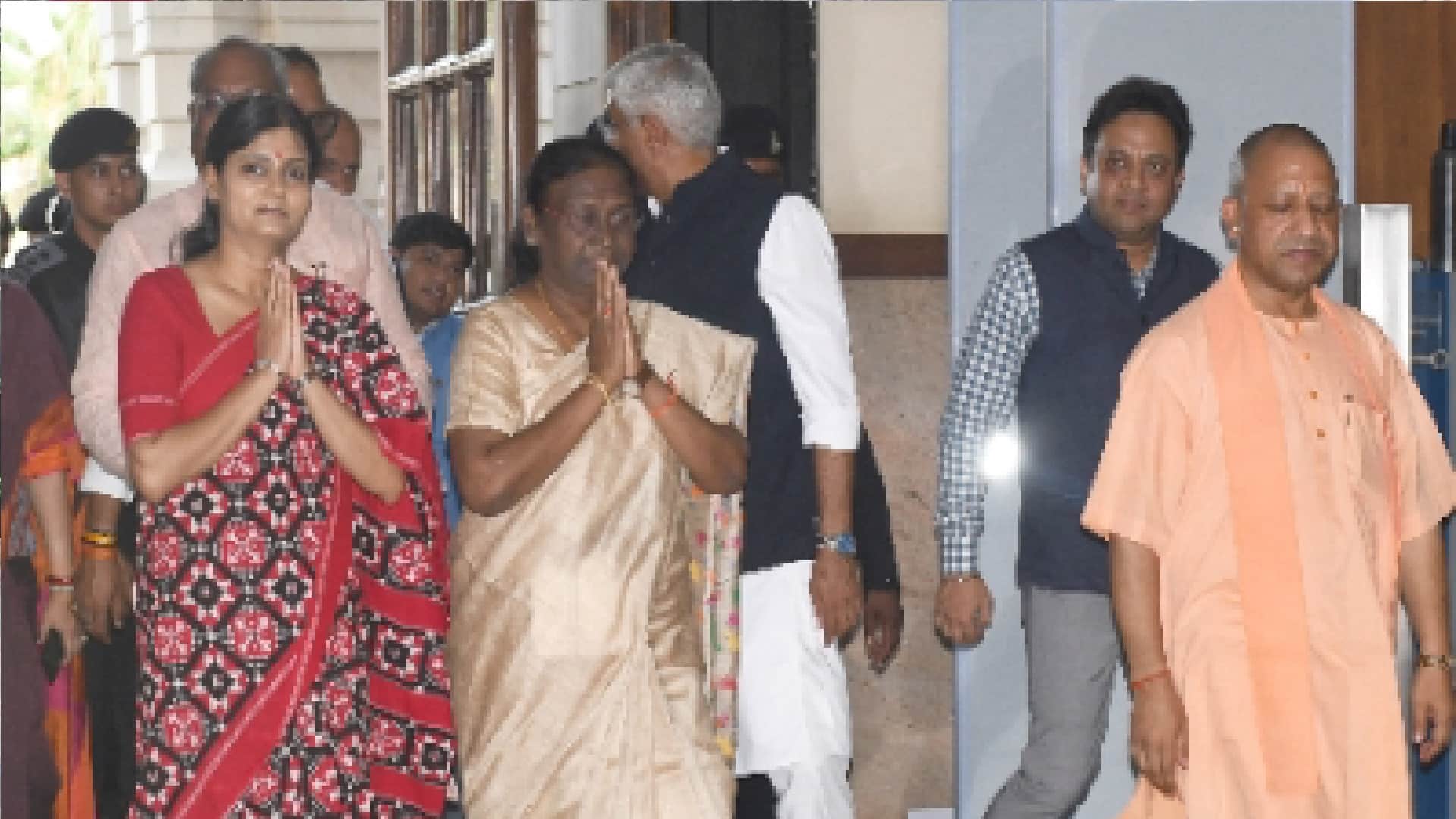 Shivpal Yadav Om Prakash Rajbhar give indications of new politics reaching Dinner at Chief Minister's residence in honor of Draupadi Murmu NDA candidate in Presidential election