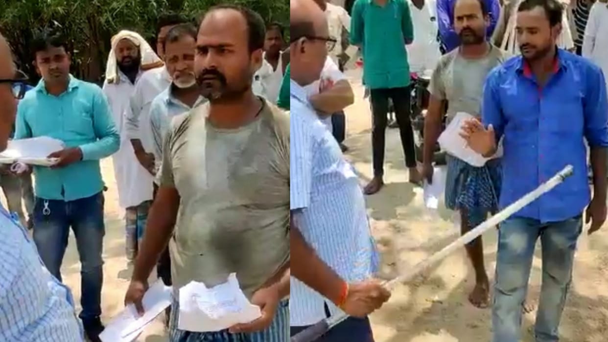A SDM beats villager and a labourer in jalalpur Ambedkarnagar.