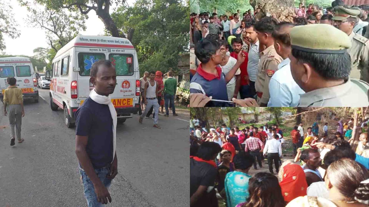 big road accident in chitrakoot Pickup trampled seven people sleeping outside the house