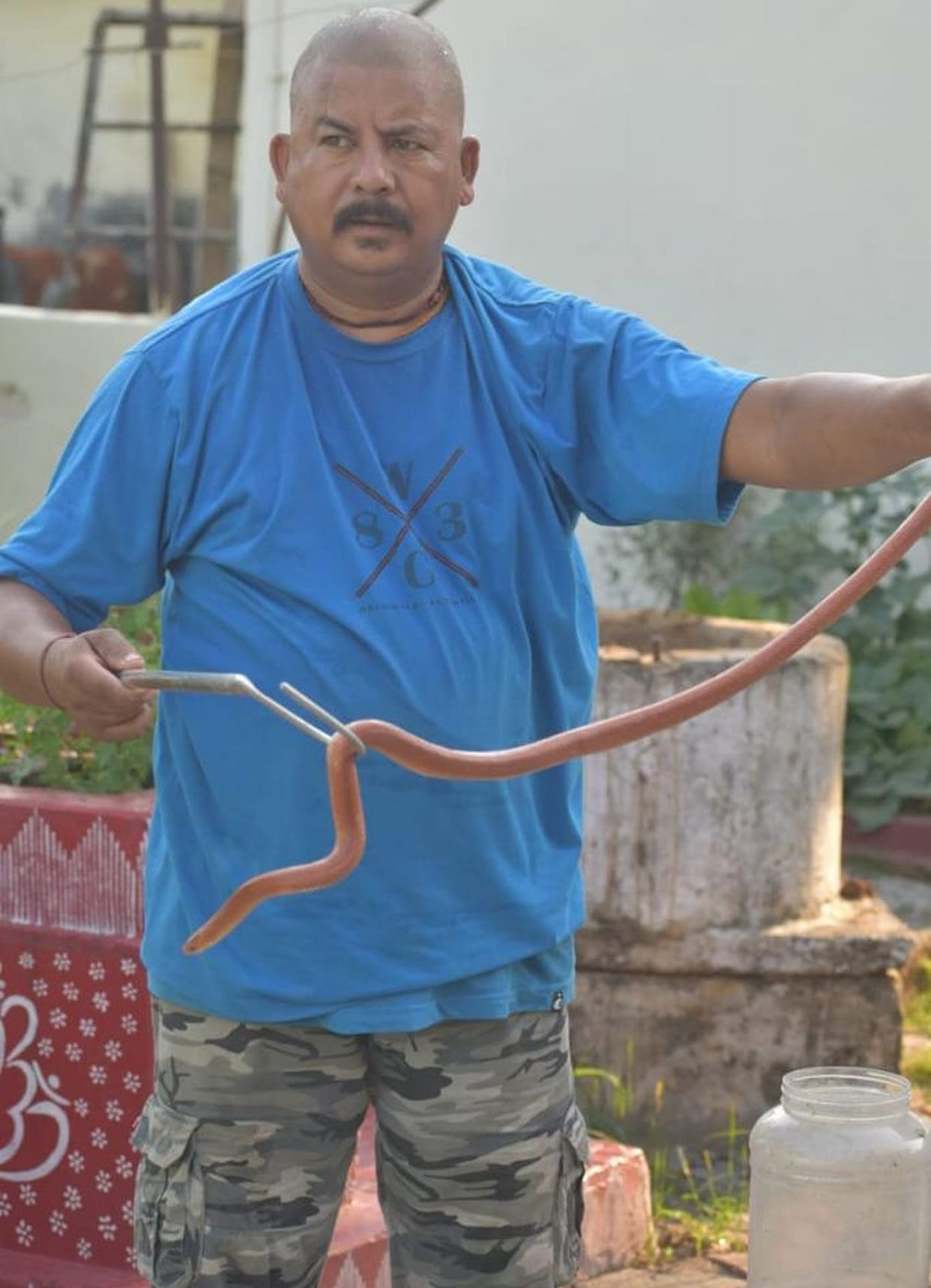 Rare red coral kukri snake found in Shantipuri