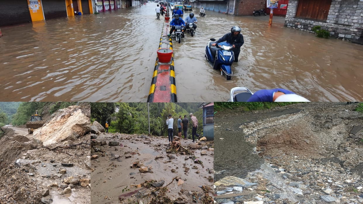 Uttarakhand weather, heavy rain, waterlogging on Gangotri National Highway, roads and bridges collapsed in Pithoragarh, red alert,  See Photos