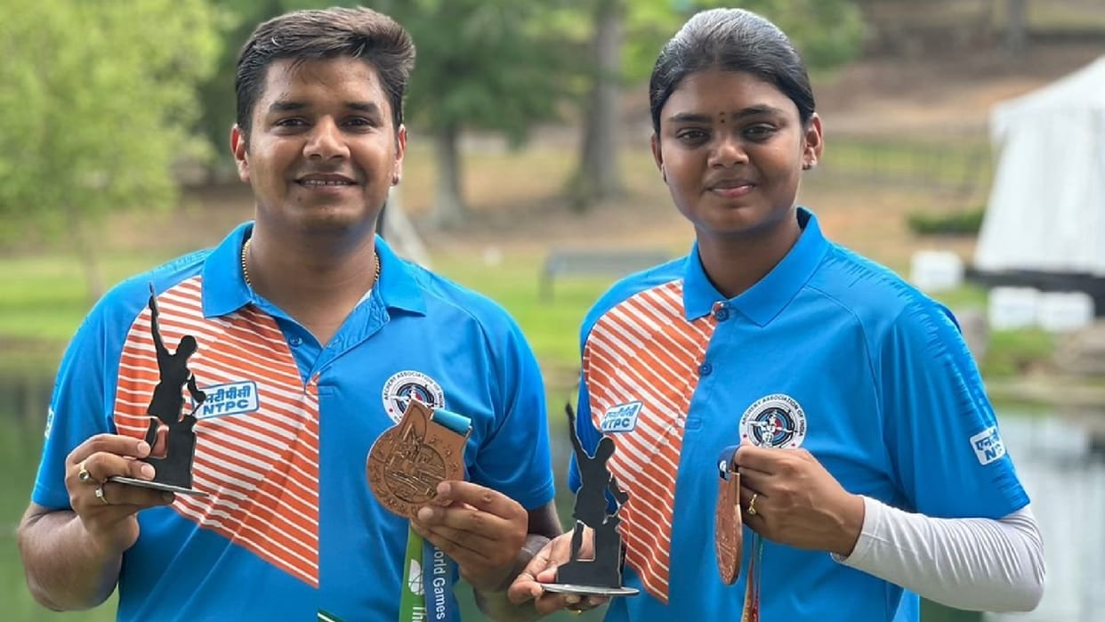 Abhishek Verma and Jyothi Surekha Vennam Win Bronze Medal in world Games