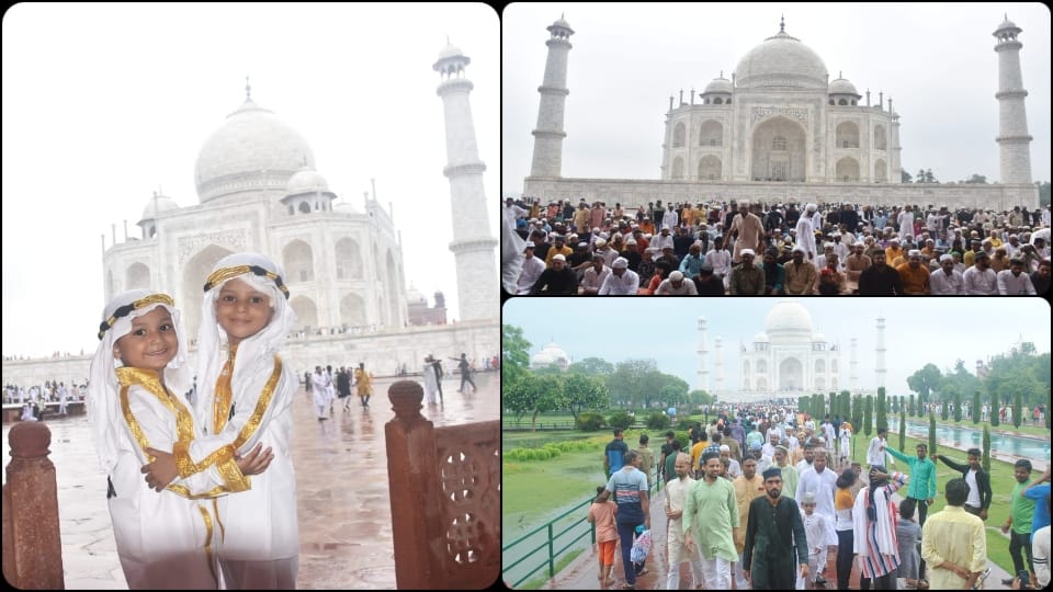 Eid Ul Adha 2022 Muslims Perform Namaj At Shahi Masjid of Taj Mahal