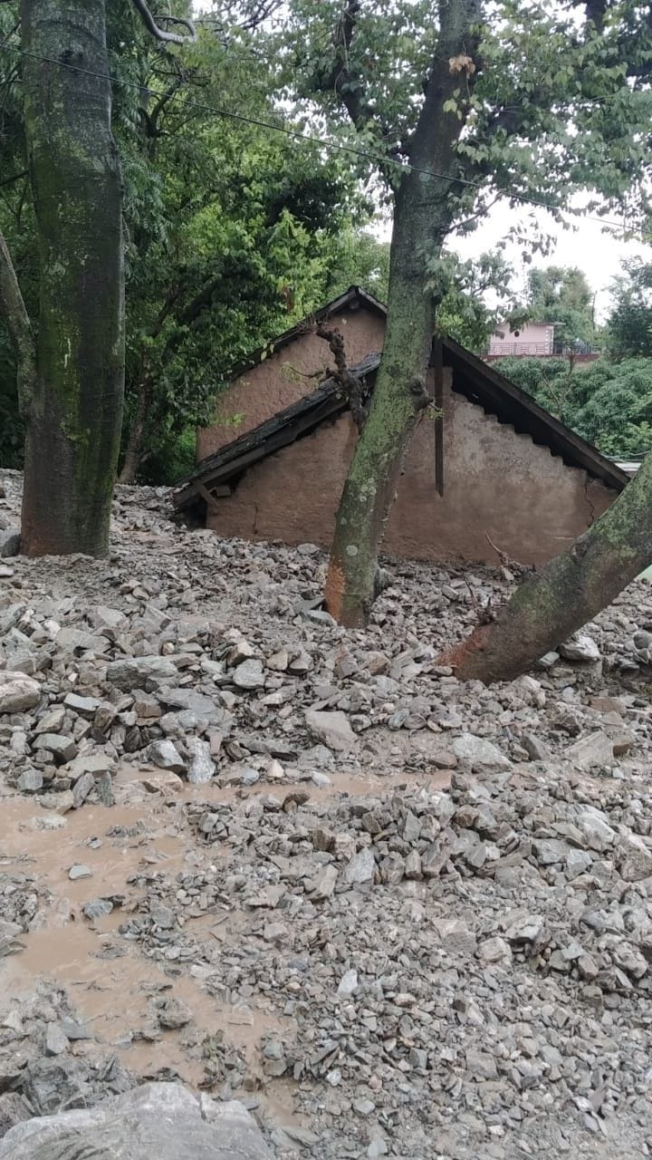 Wooden pulley book, debris entered in health center and school