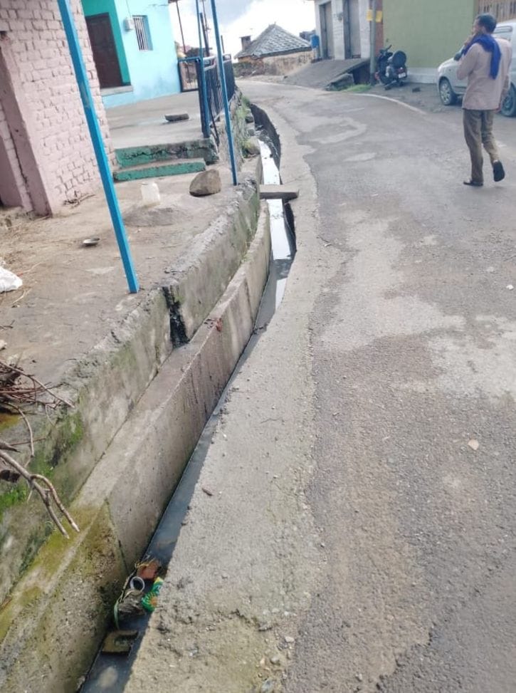 Roadside drains not covered, danger of accident