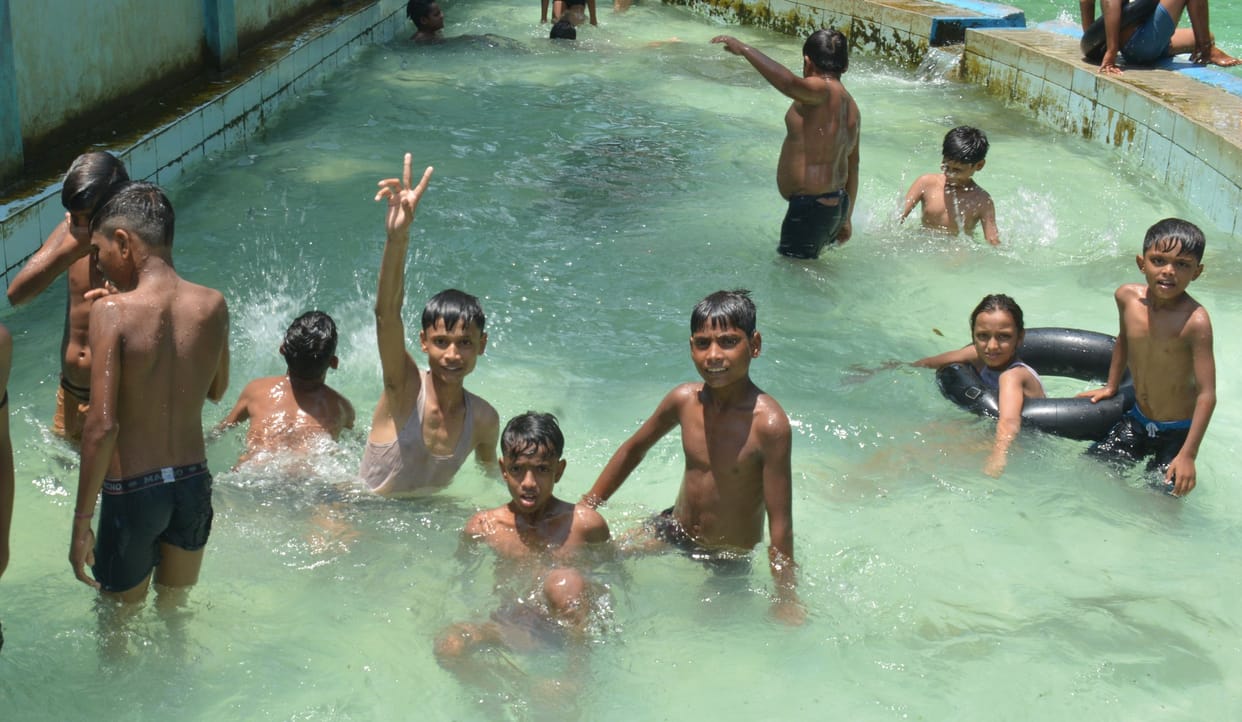 hardoi news, The sweltering heat, the cool swimming pool