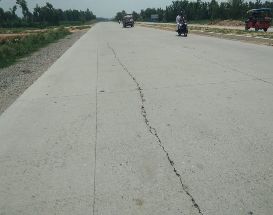 Cracks on newly constructed fourlane highway