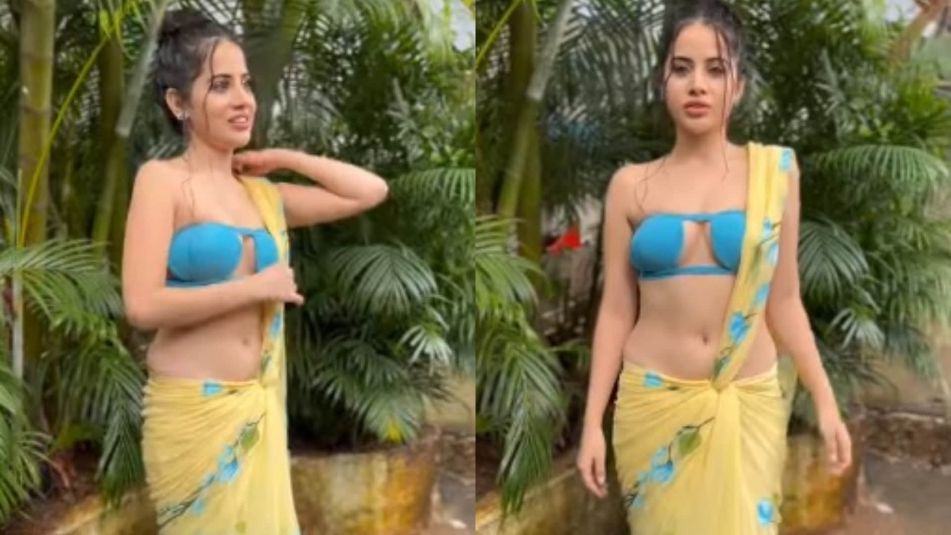 Urfi Javed Spotted in Bold Saree Look on EID Special See Her Latest Social Media Viral Photos