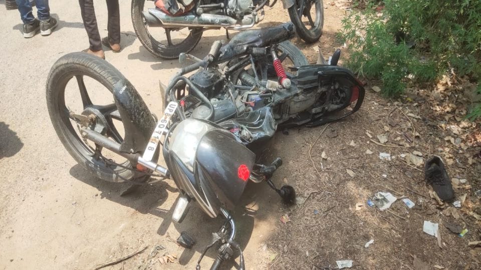 young man killed in overspeed car trampled bike in agra