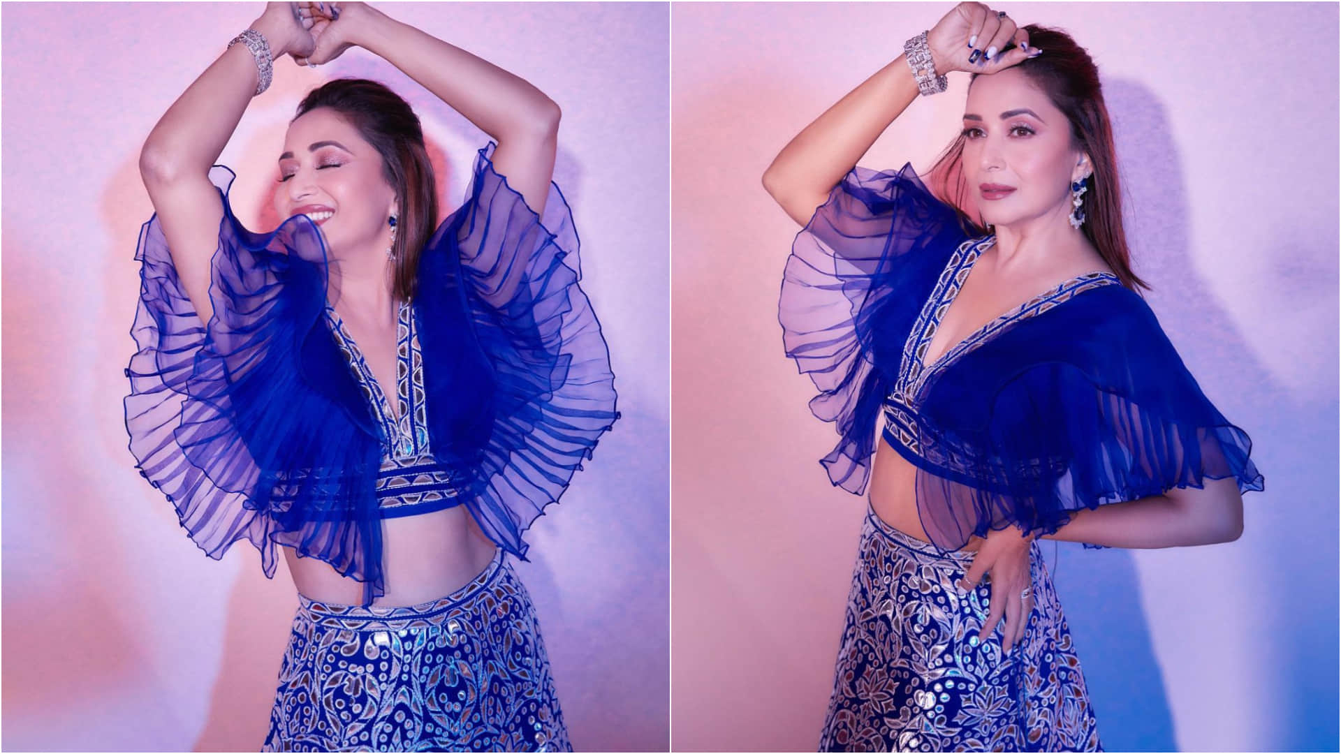 iconic blouse design from madhuri dixit closet must try women in this festive season
