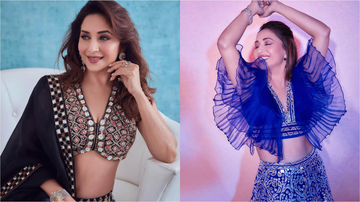 iconic blouse design from madhuri dixit closet must try women in this festive season