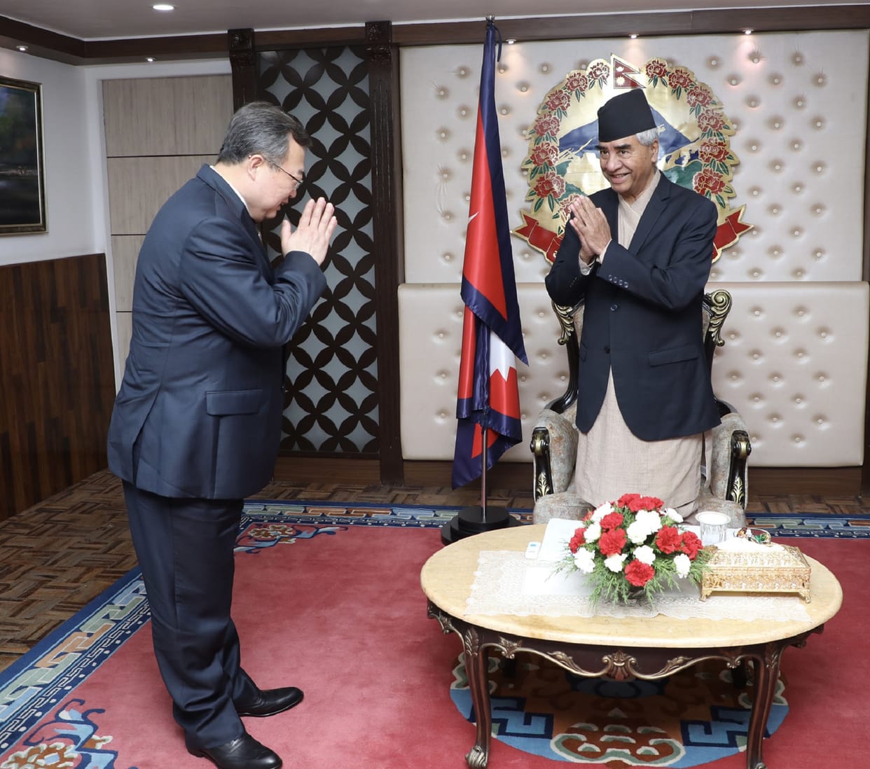 Head of the International Liaison Department of the Communist Party of China Liu Jianchao called on Prime Minister Sher Bahadur Deuba