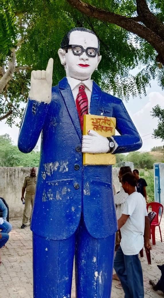 Auraiya: Ambedkar statue's hand claw broken, outrage