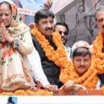 हमीरपुर में कांग्रेस का रोड शो।