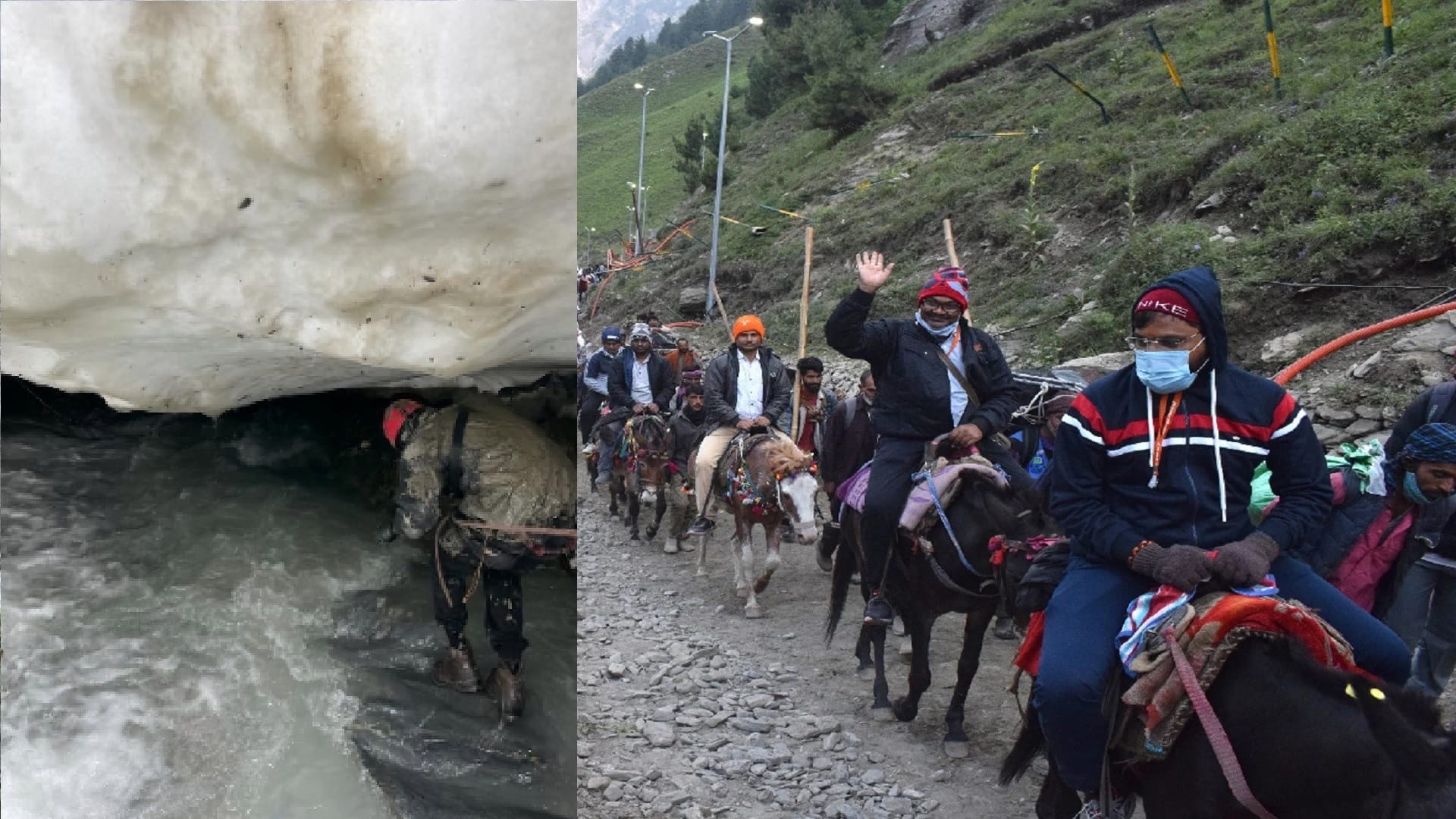 cloudburst near amarnath cave Amarnath Yatra jawans in search of missing people