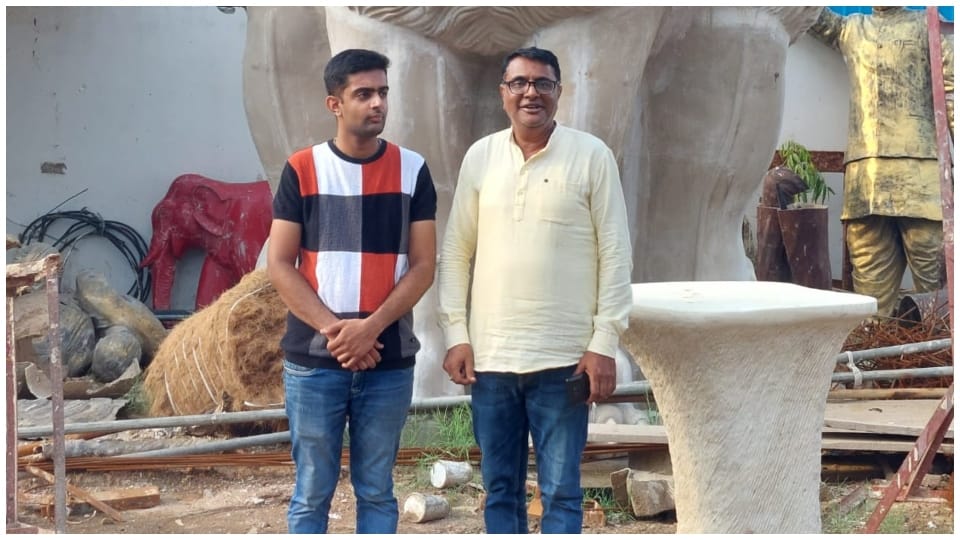 Ashoka Pillar on the roof of new Parliament building built by Lakshman Vyas Jaipur Rahasthan