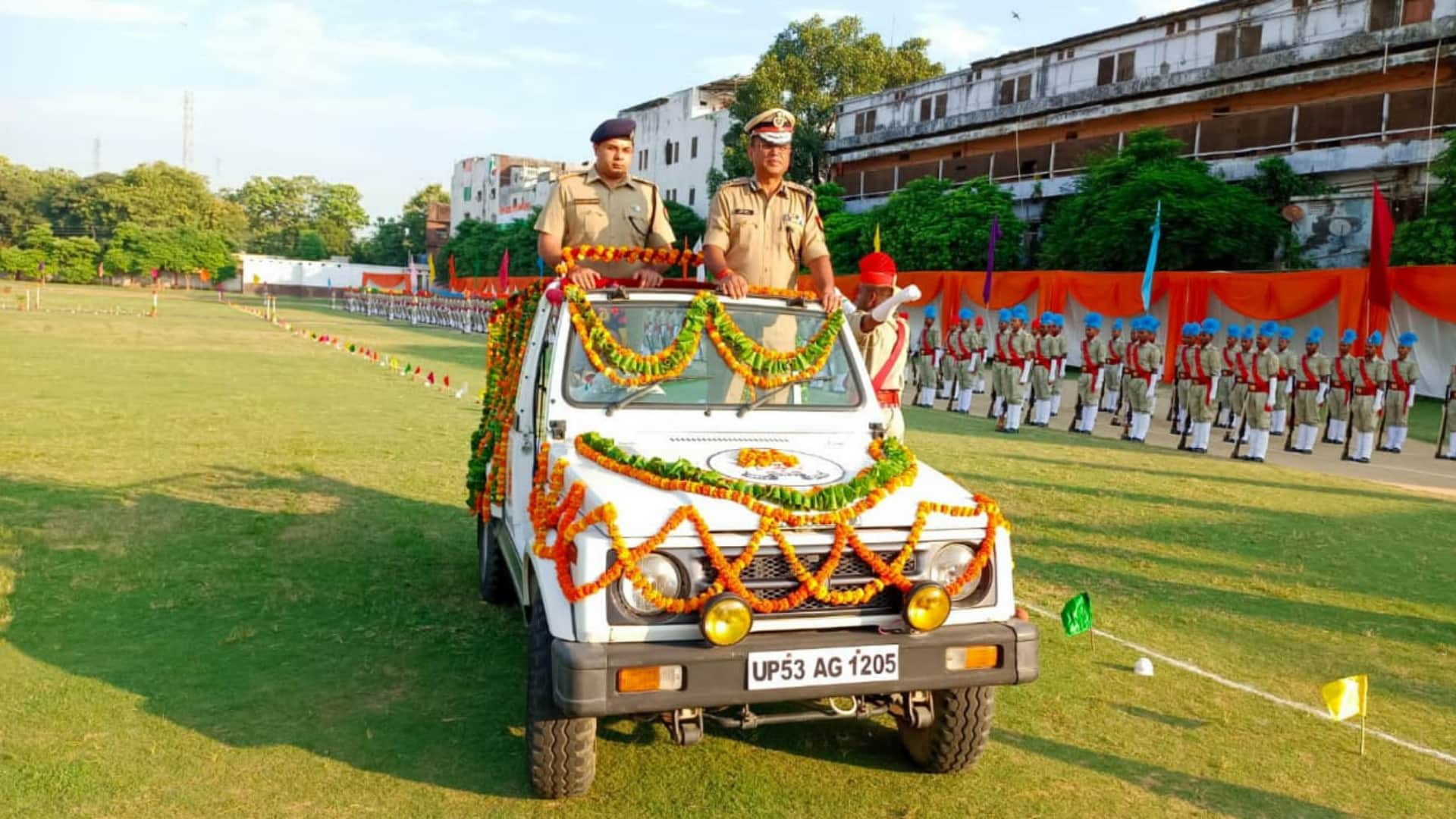 ADG took oath taking salute of passing Out Parade in Gorakhpur