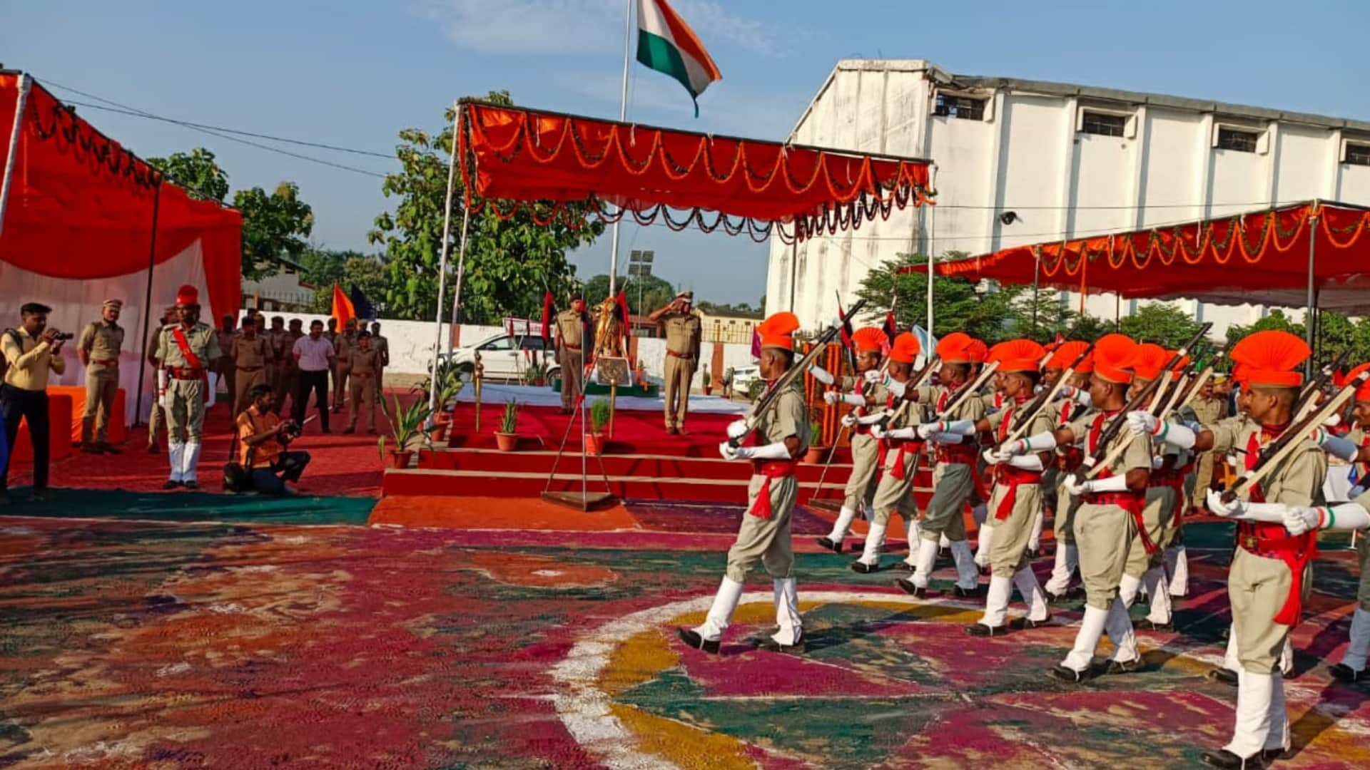 ADG took oath taking salute of passing Out Parade in Gorakhpur