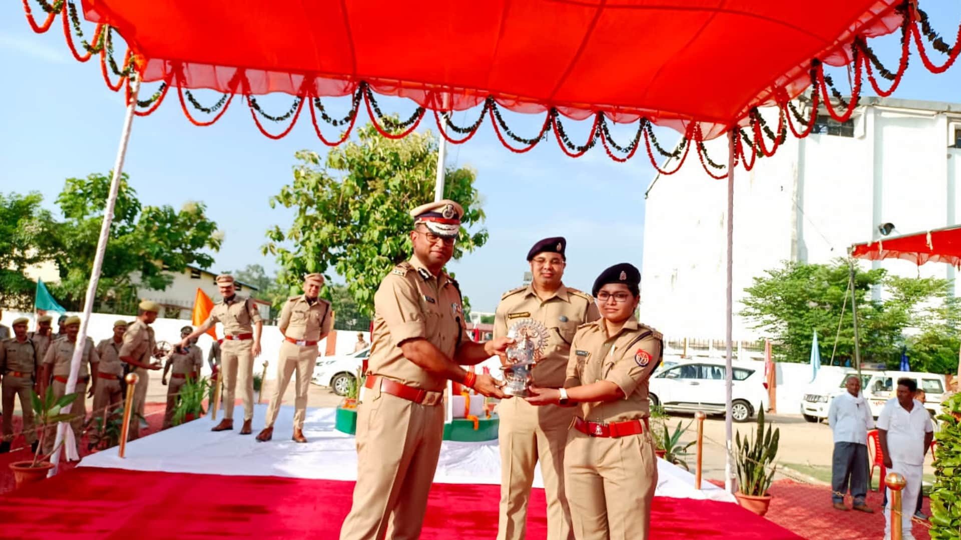 ADG took oath taking salute of passing Out Parade in Gorakhpur