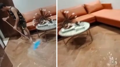 Bhopal Floods: Drain water entered the government bungalow of Union Minister Jyotiraditya Scindia in Bhopal.