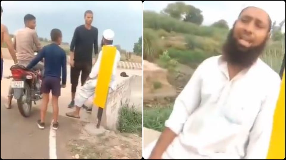 Bharat Mata Ki Jai Slogans forcibly made Muslim man in Mathura