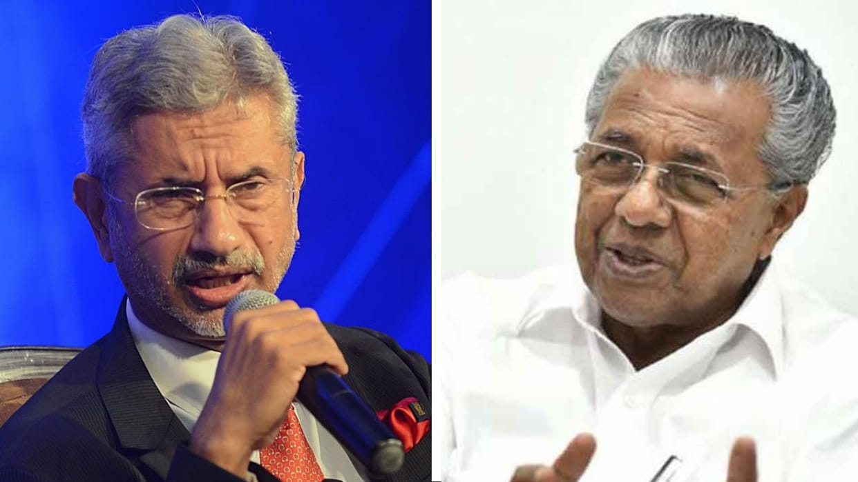 CM pinarayi vijayan takes dig at EAMs Kerala tour Jaishankar hits back
