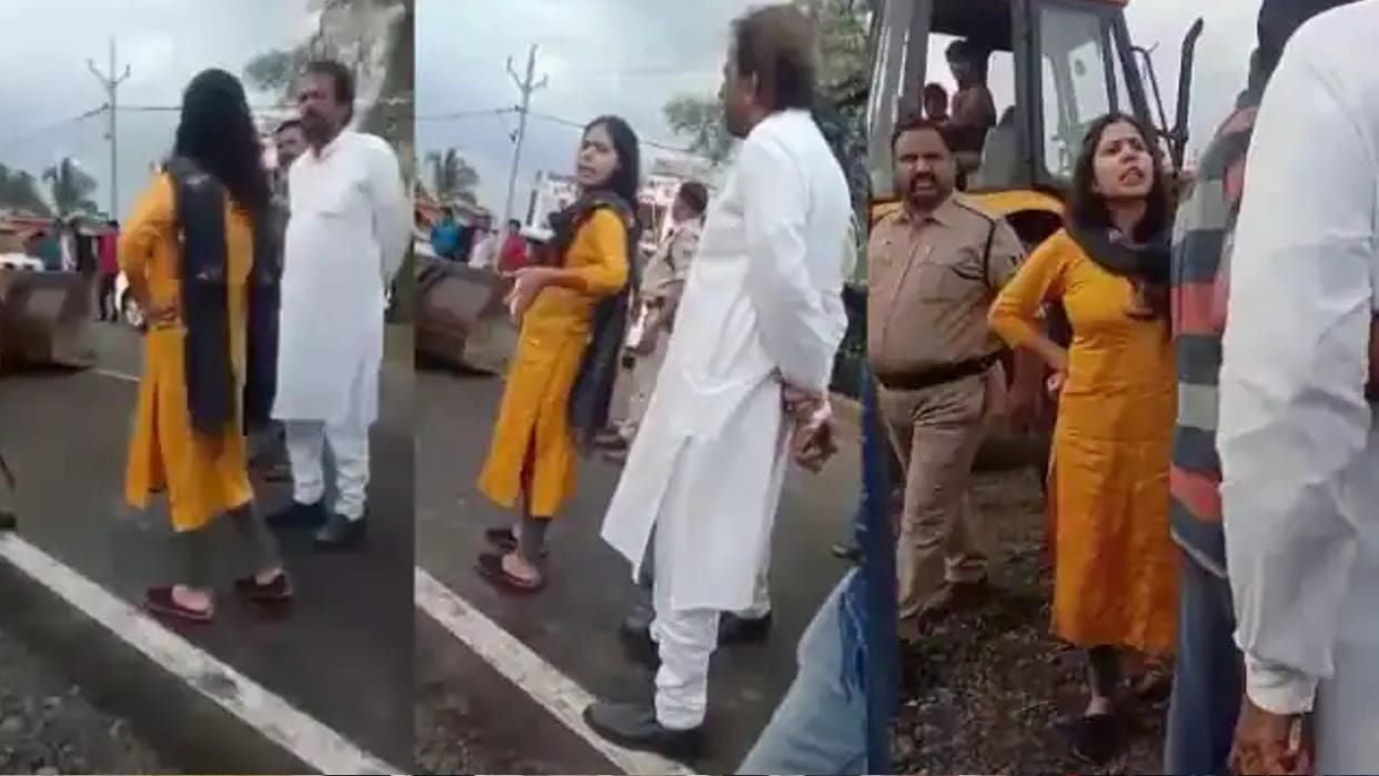 In Ujjain's Badnagar, the lady officer showed the Singham avatar to the BJP leader, said- if you have the guts, get fired from the job