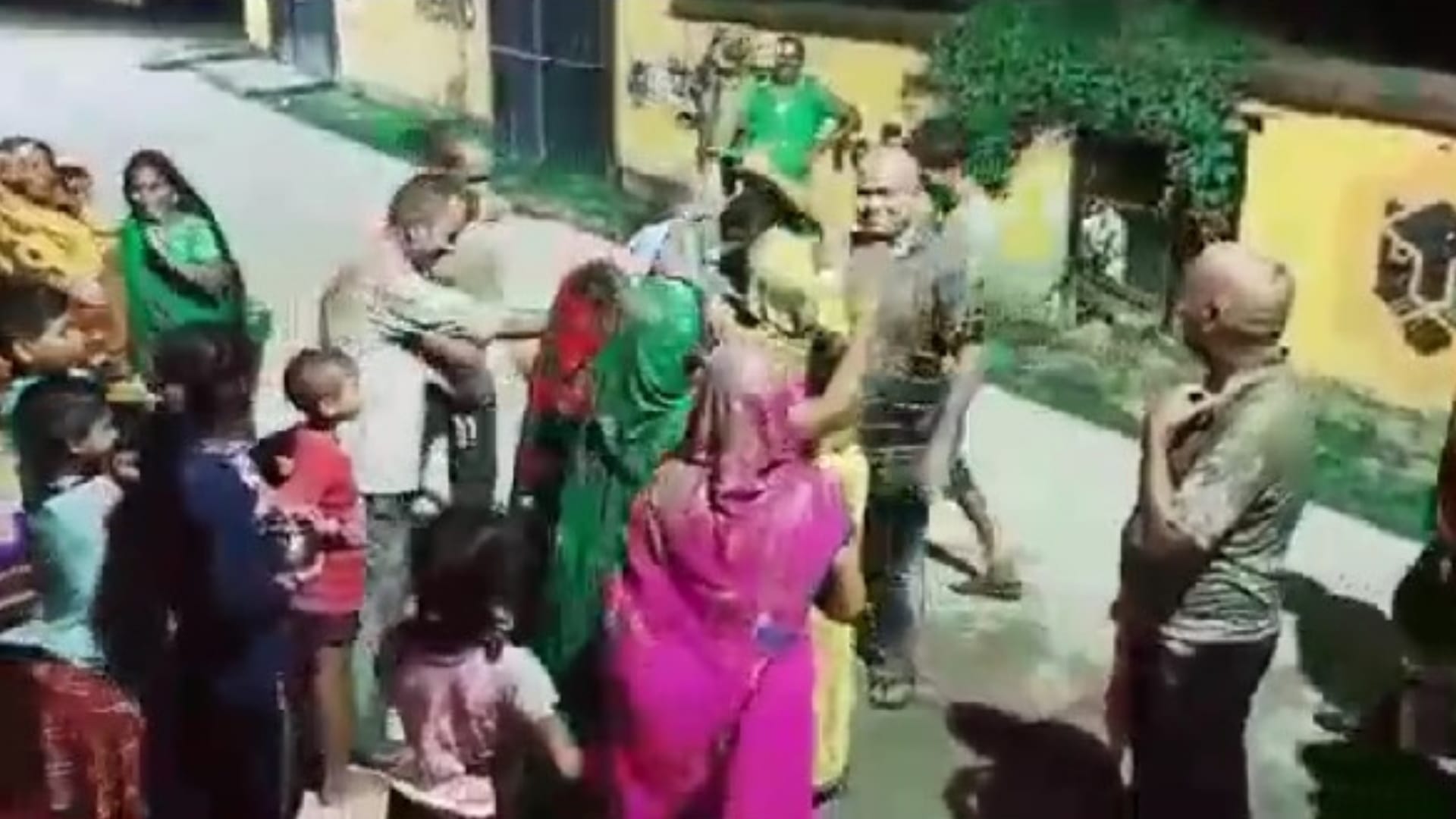 Women bathe Sadar MLA with mud to make it rain in maharajganj