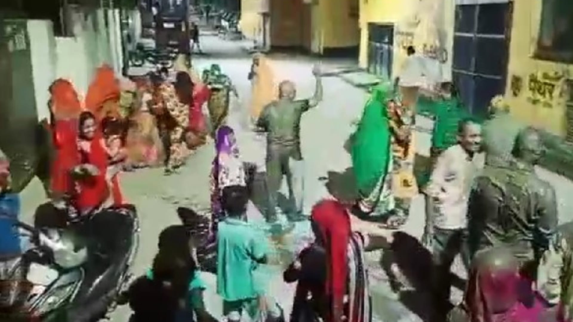 Women bathe Sadar MLA with mud to make it rain in maharajganj