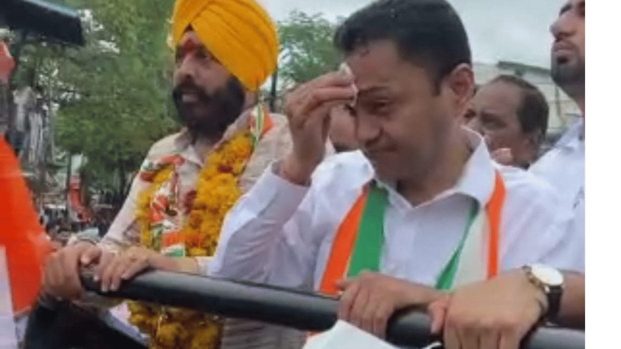 BJP has raised  questions on the video of Chhindwara mp Nakul Nath wiping his forehead during the campaign for civic elections