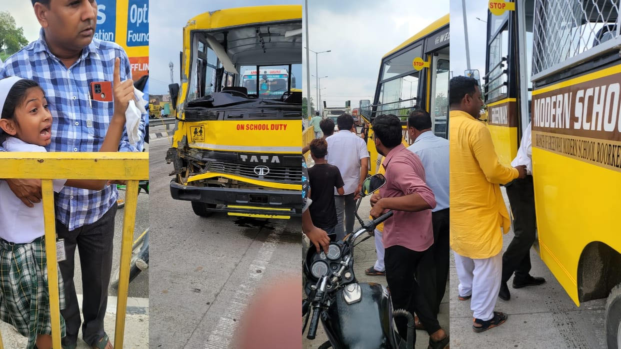 School bus Accident: School bus and roadways bus collide, 10 children injured, Bhagwanpur, Roorkee, Uttarakhand news