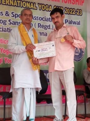Amit got gold medal in international yoga competition