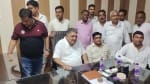 डबवाली में शपथ ग्रहण समारोह के बाद कुर्सी पर बैठे टेक चंद छाबड़ा।