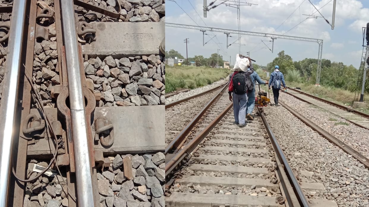 Sadbhavna Express stayed for half an hour because of broken railway line.