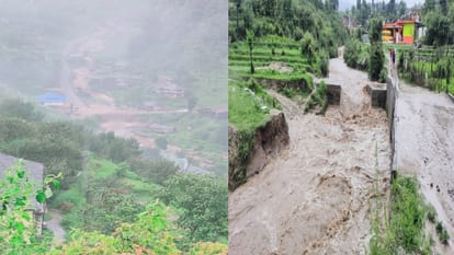 Himachal Weather Update: Heavy rainfall wreaked havoc in Himachal's Mandi, houses hung in landslides, many roads stalled