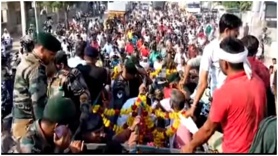 Jawan Of Kishangarh Died In Arunachal Pradesh Masses gathered in last journey of martyr Bhagchand