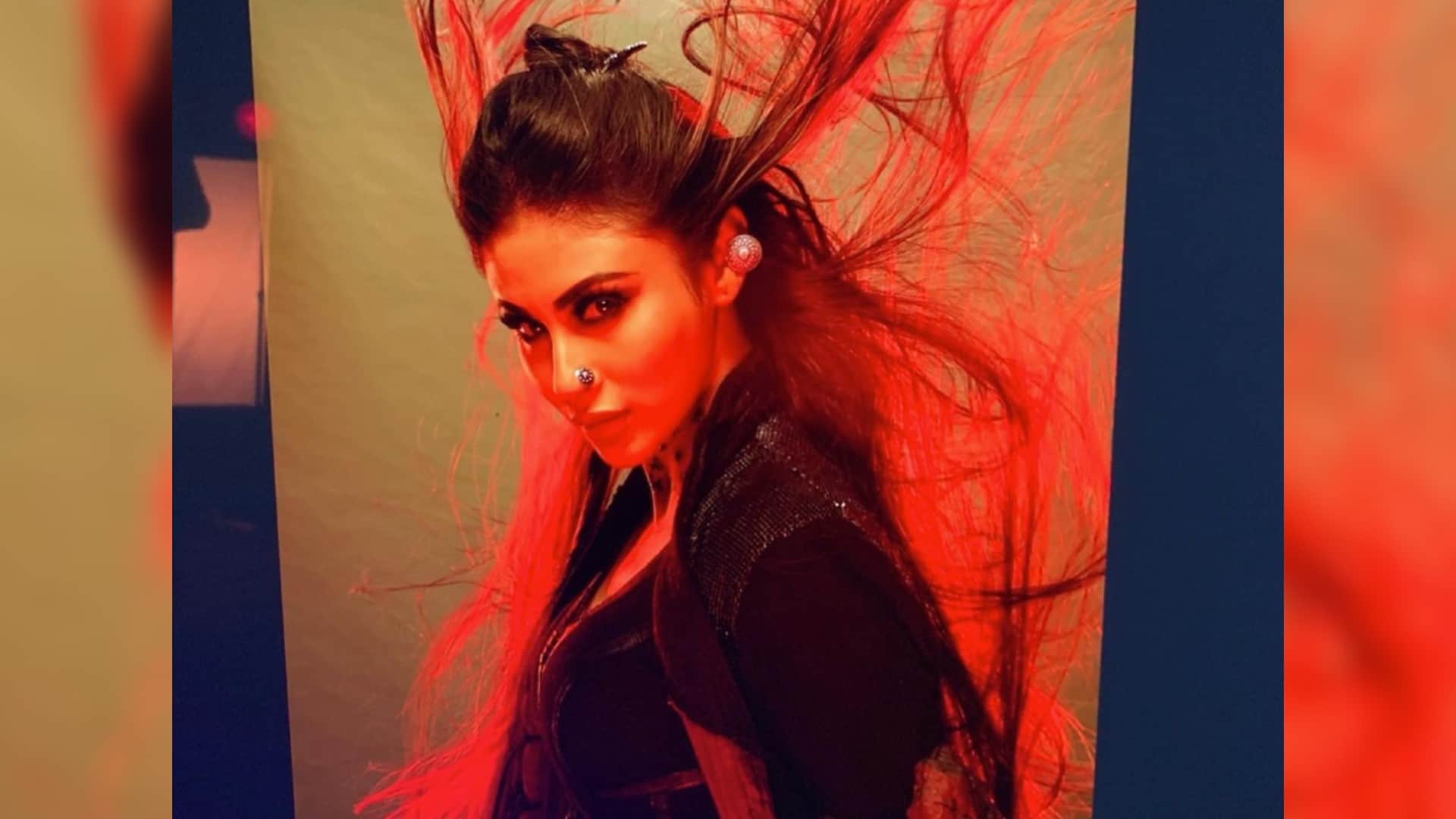 Mouni Roy Looks Gorgeous in Red Satin Saree Worth Rs 45500 See Latest Photos