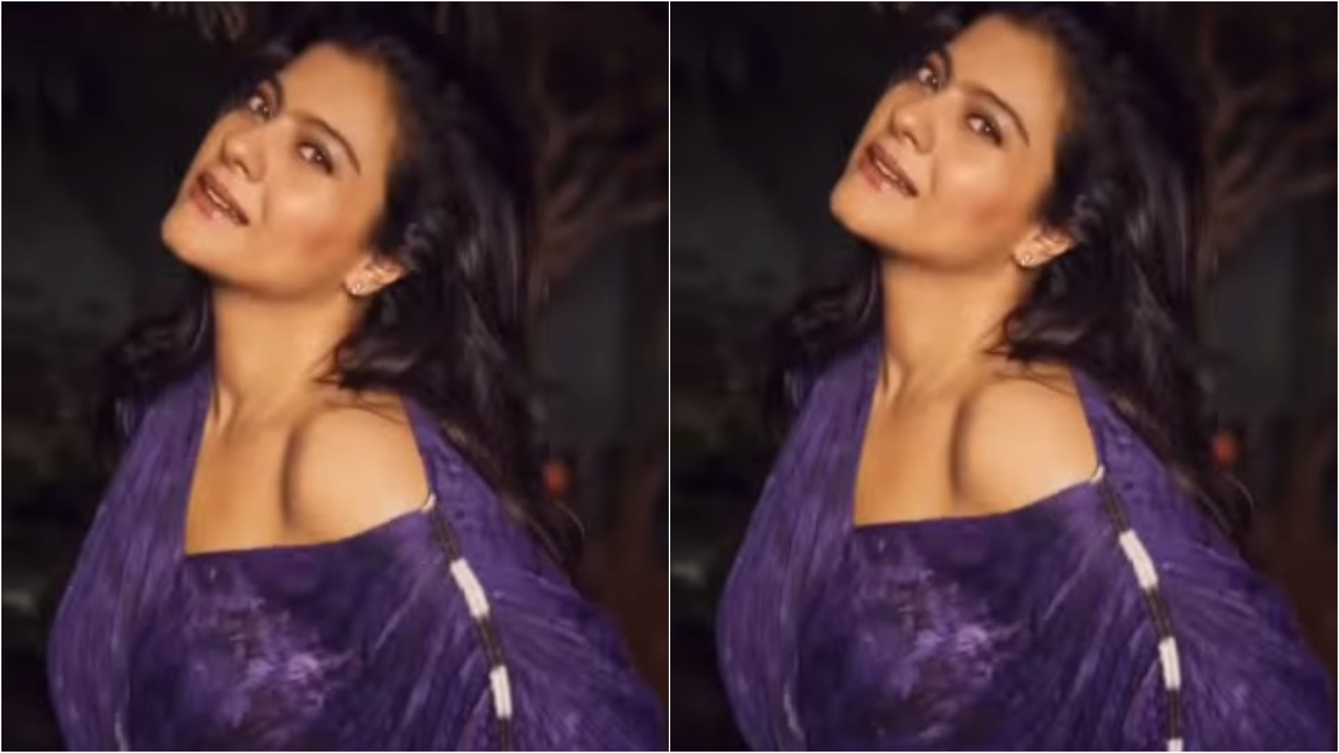 Actress Kajol Looks Stunning In Purple Dhoti Style Dress For Her New Photoshoot