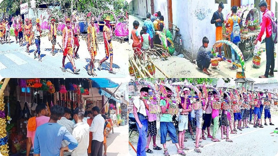 Kanwar Yatra 2022  devoties worship at temple during first day of sawan