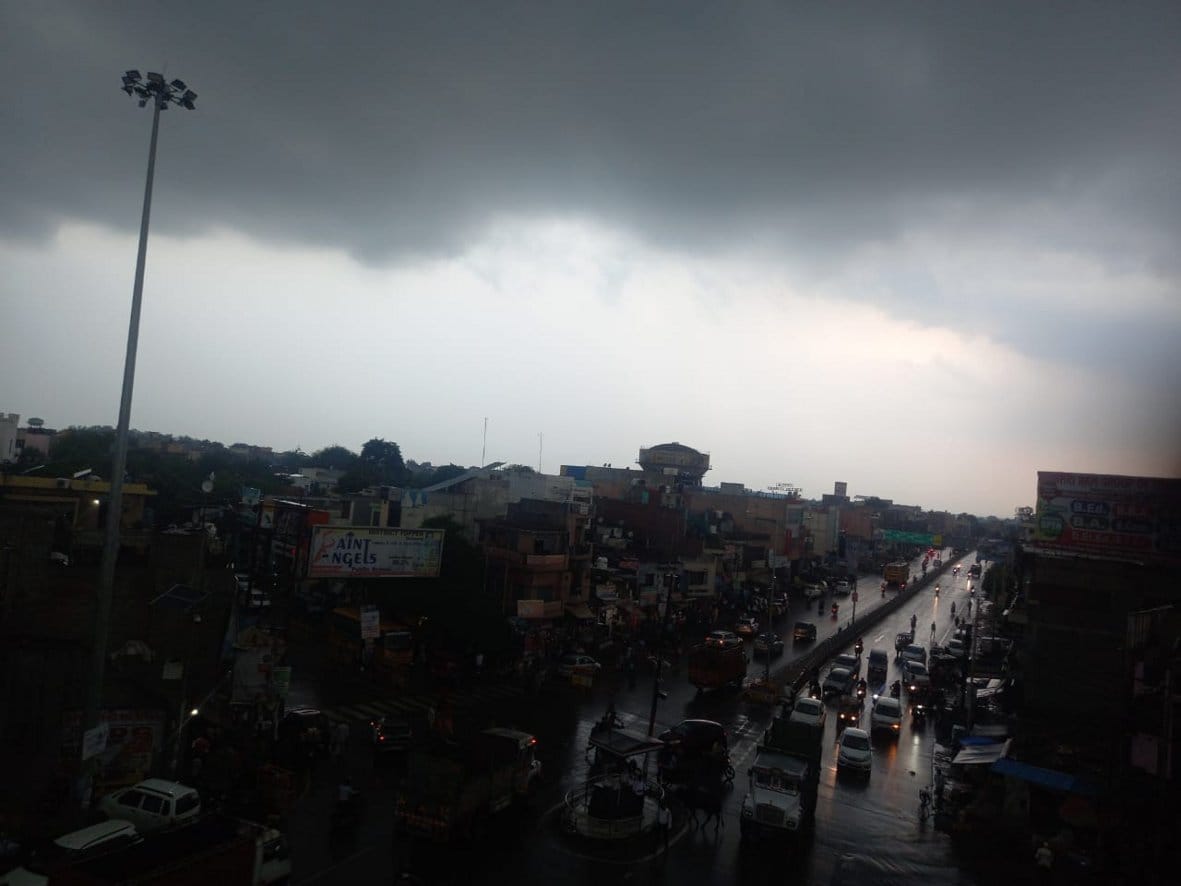Dark clouds even in the day, heavy rain at night