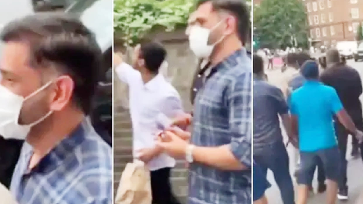 MS Dhoni spotted walking on London street; Fans chase him for taking selfies; Watch Video