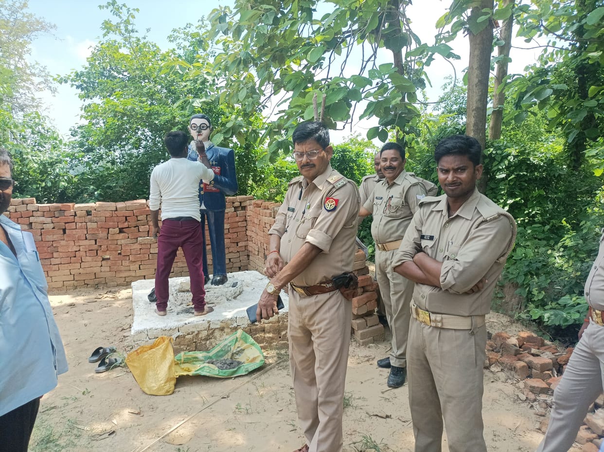 Anarchists damaged the statue of Dr. Ambedkar