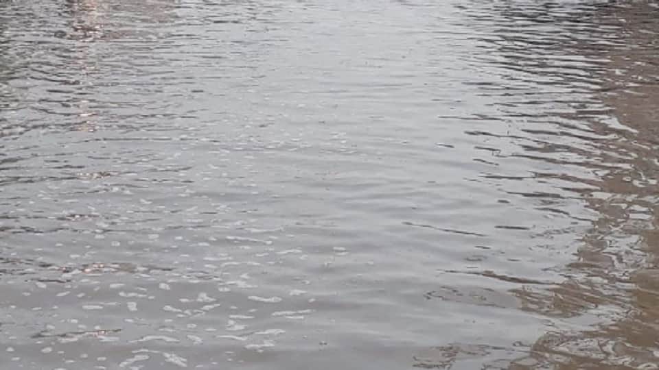 roads filled with water after heavy rain in faridabad highway jammed