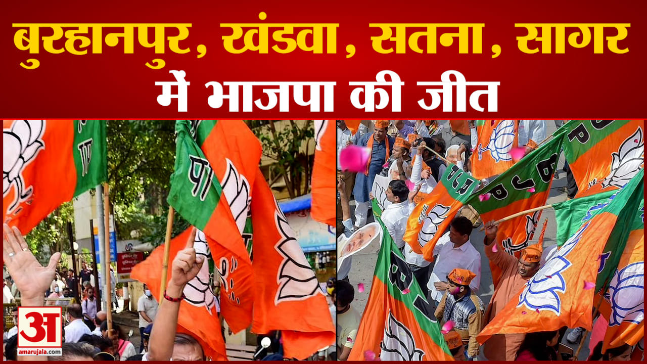 MP Municipal Election Result बुरहानपुर, खंडवा, सतना, सागर में भाजपा की शानदार जीत