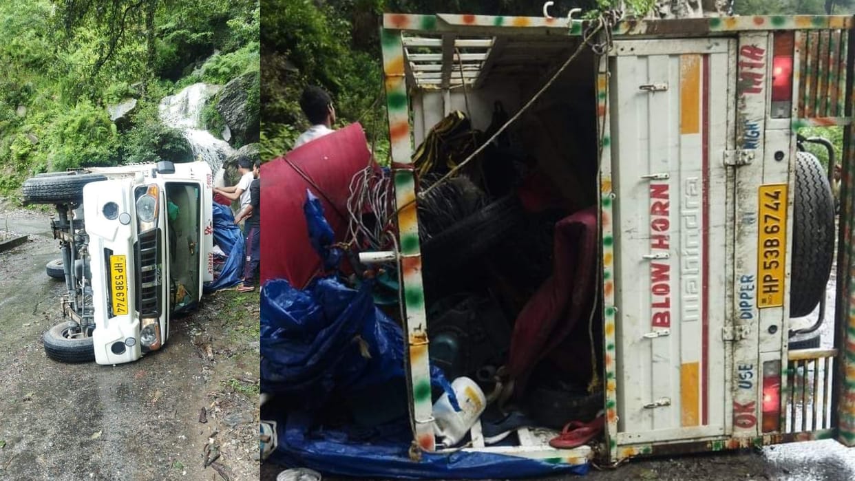 One Dead Six injured after vehicle overturns in Mandi Himachal Pradesh