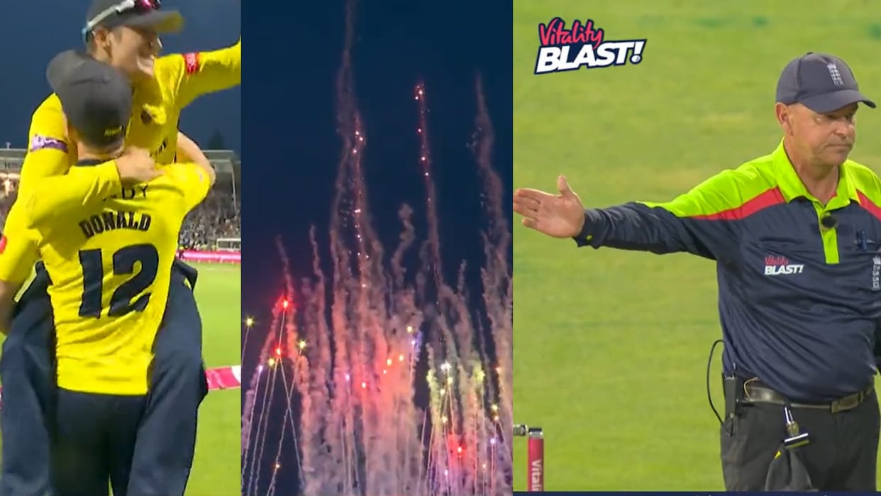 T20 blast Final drama From vitality t20 league umpire gave no ball after hampshire celebrated win