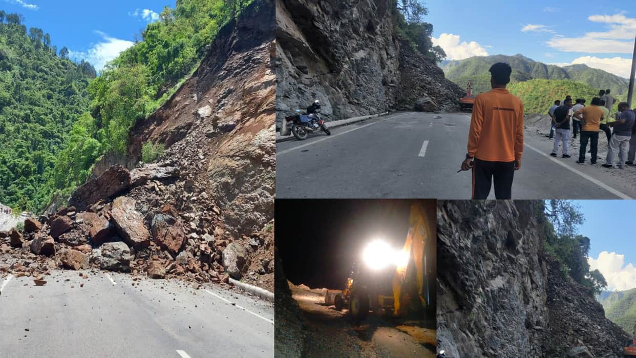 Stones and boulders fell due to rain and landslide, Rishikesh-Badrinath highway  opened after ten hours, See Photos