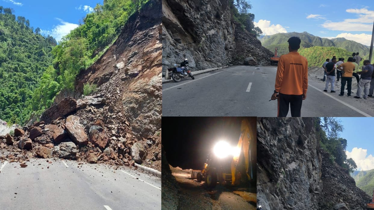 Stones and boulders fell due to rain and landslide, Rishikesh-Badrinath highway  opened after ten hours, See Photos