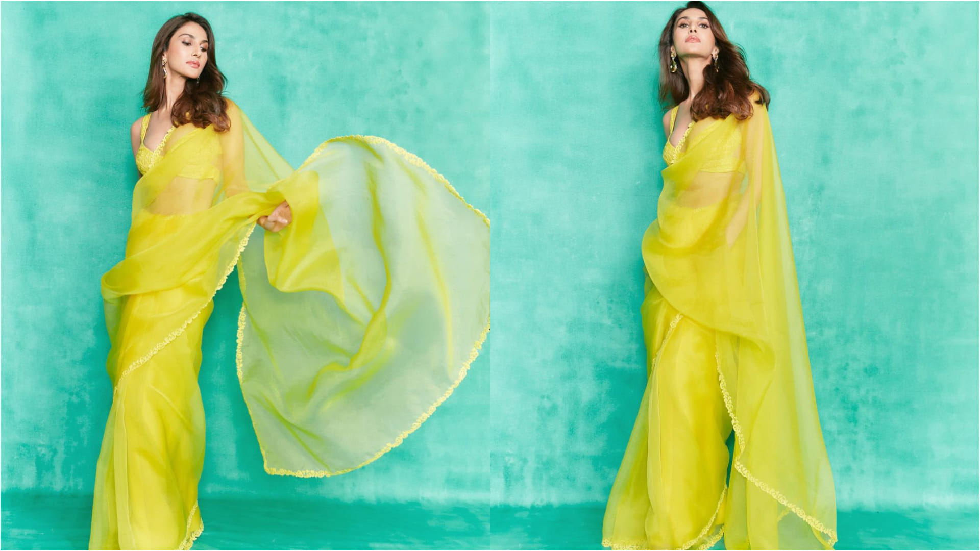 vaani kapoor bright yellow saree for shamshera promotion looks gorgeous